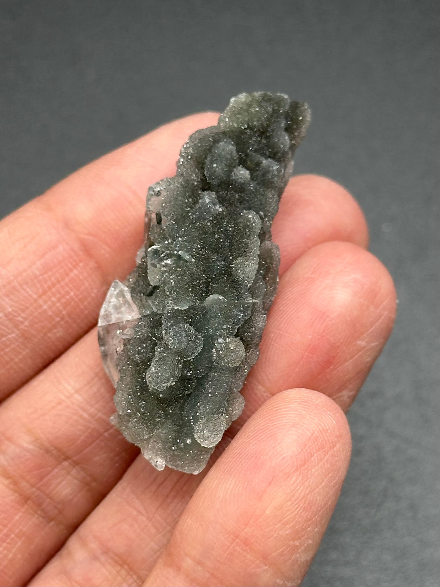 Black Chalcedony with Apophyllite