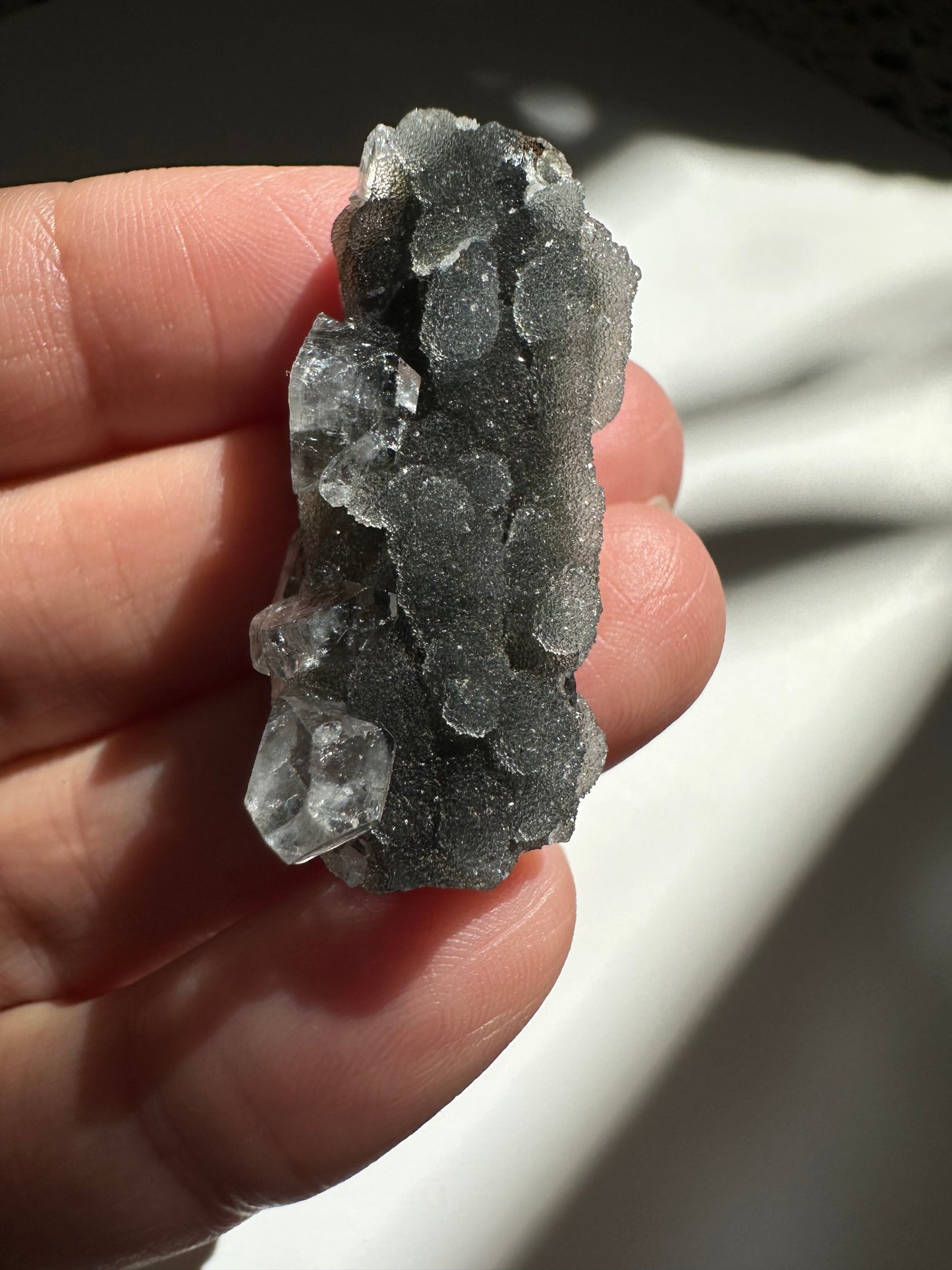 Black Chalcedony with Apophyllite