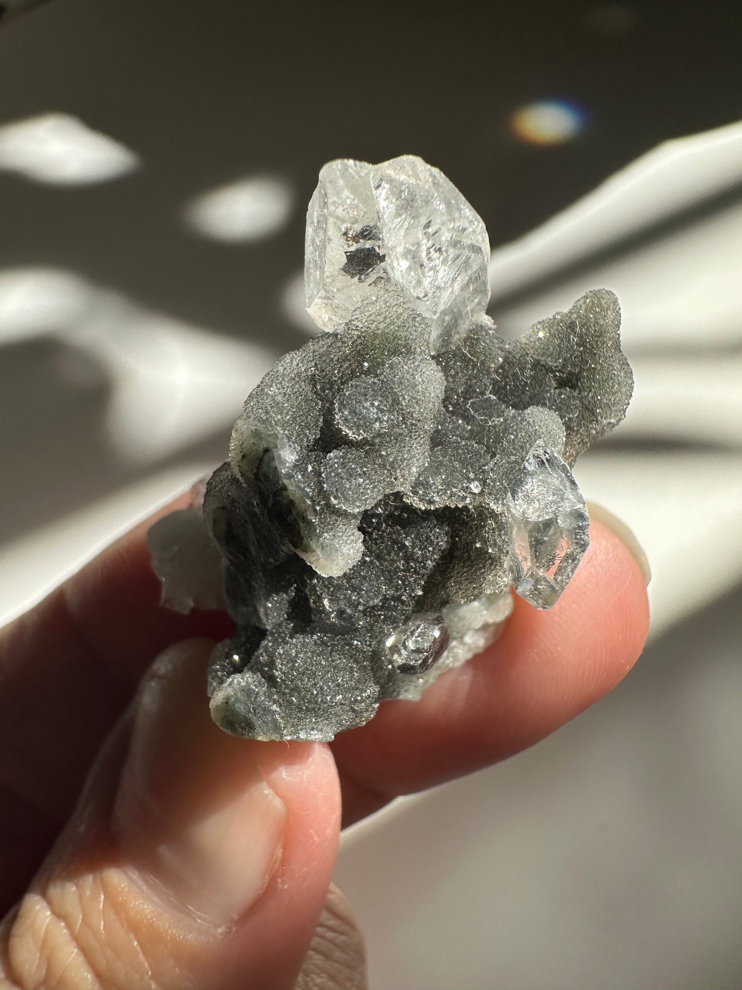 Black Chalcedony with Apophyllite