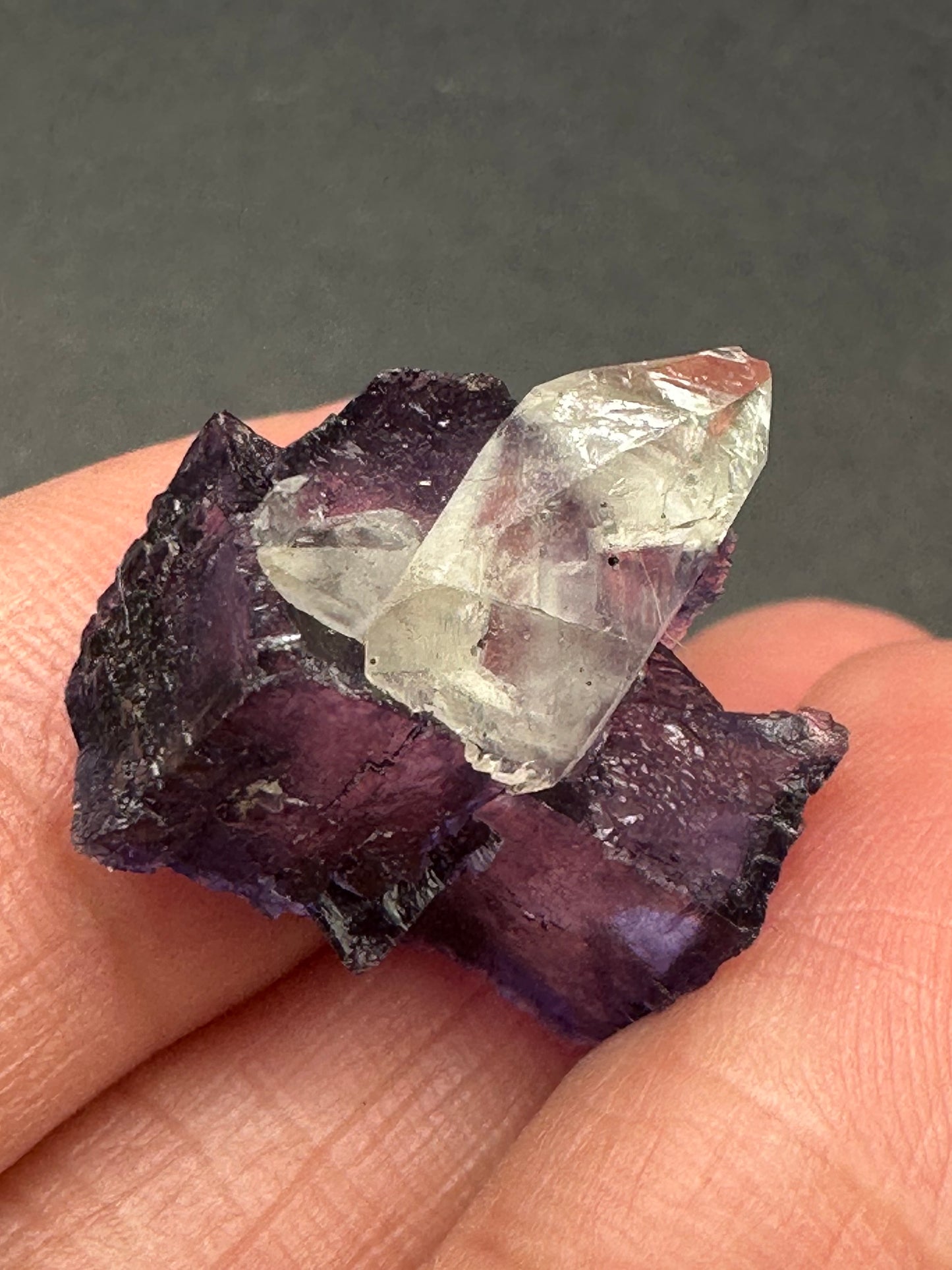 Fluorite with Calcite from the Elmwood Mine