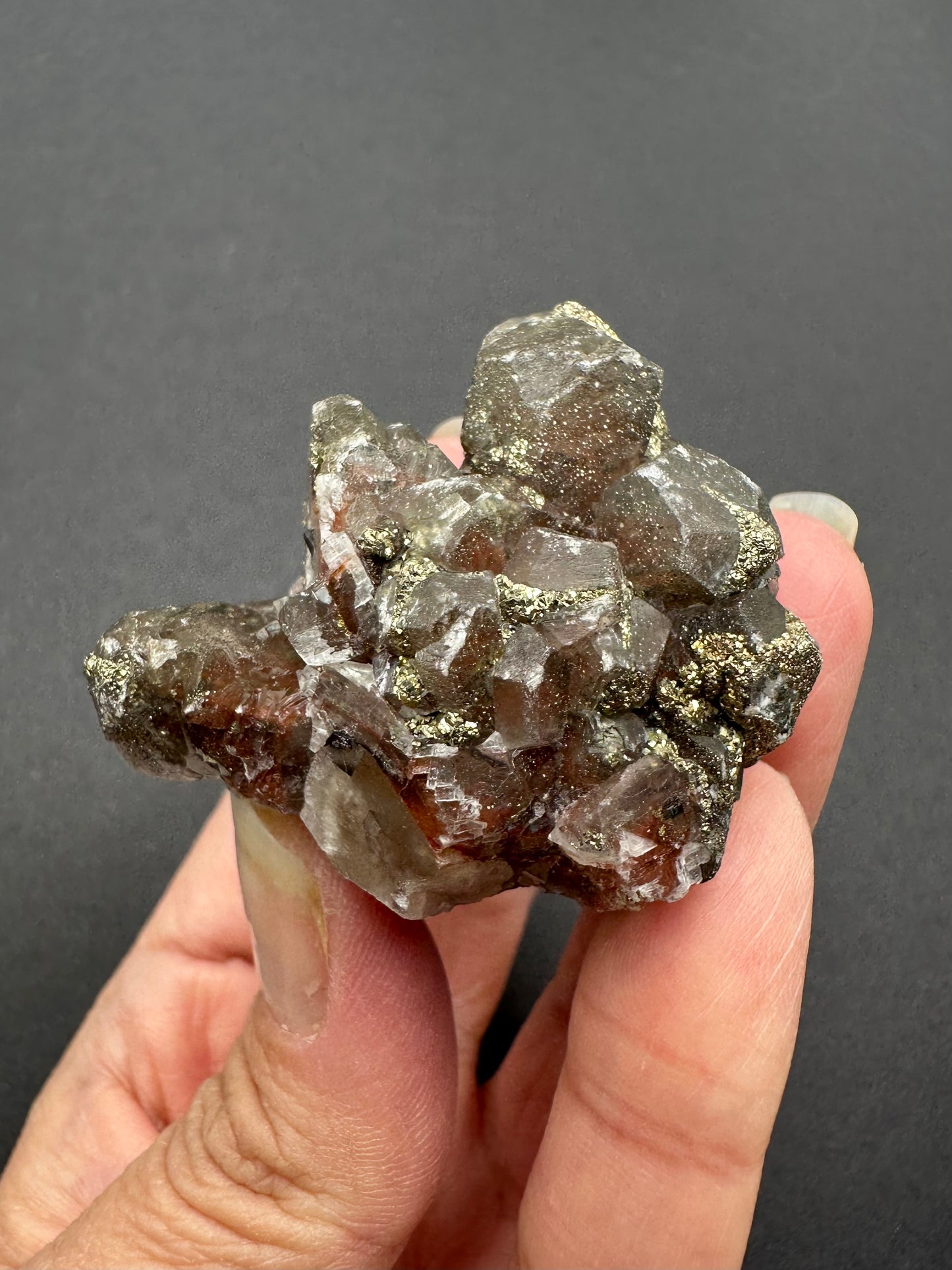Red Calcite with Chalcopyrite