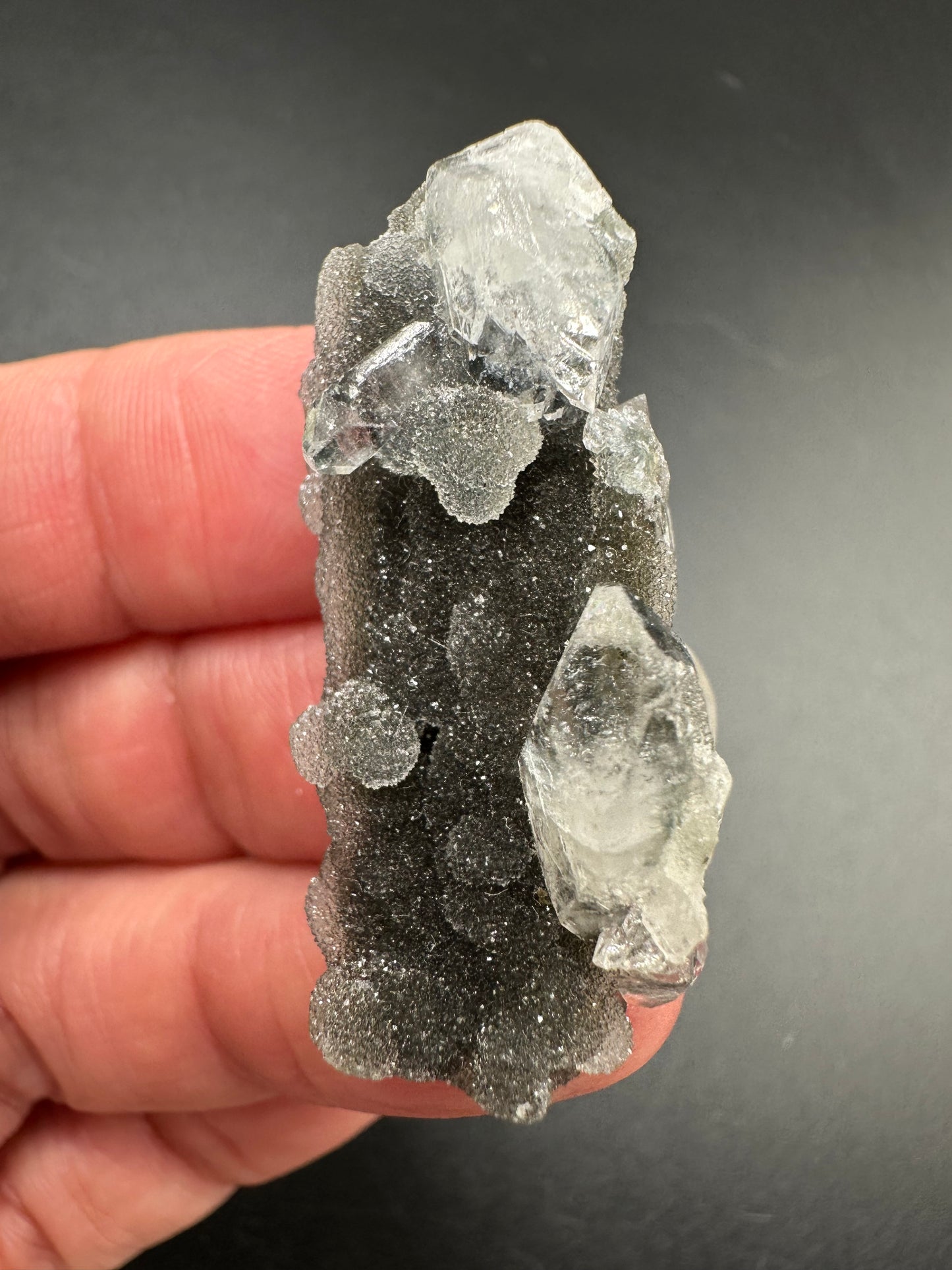 Black Chalcedony with Apophyllite