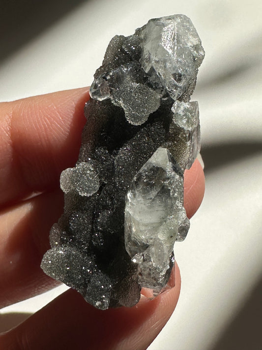 Black Chalcedony with Apophyllite