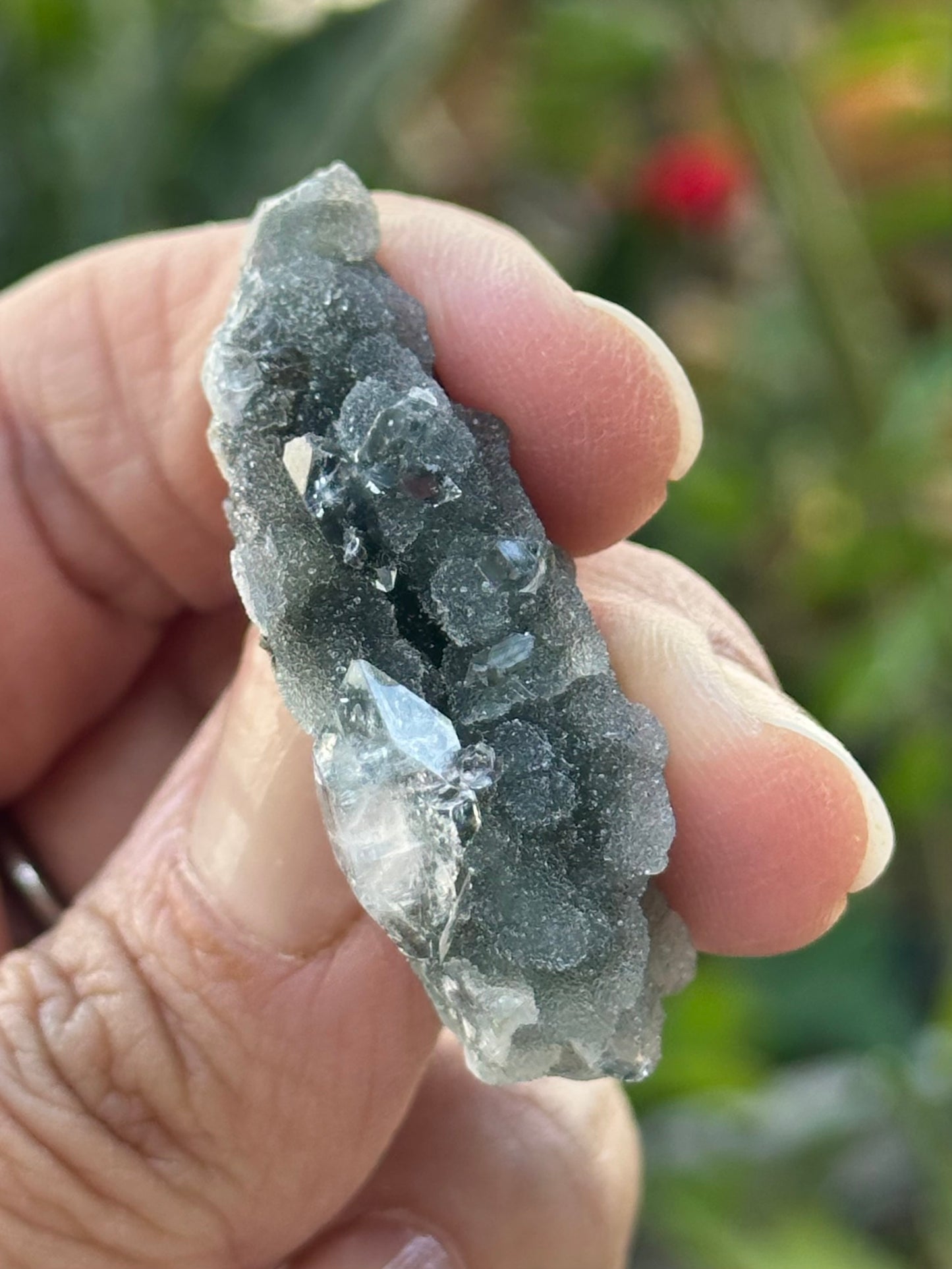Black Chalcedony with Apophyllite