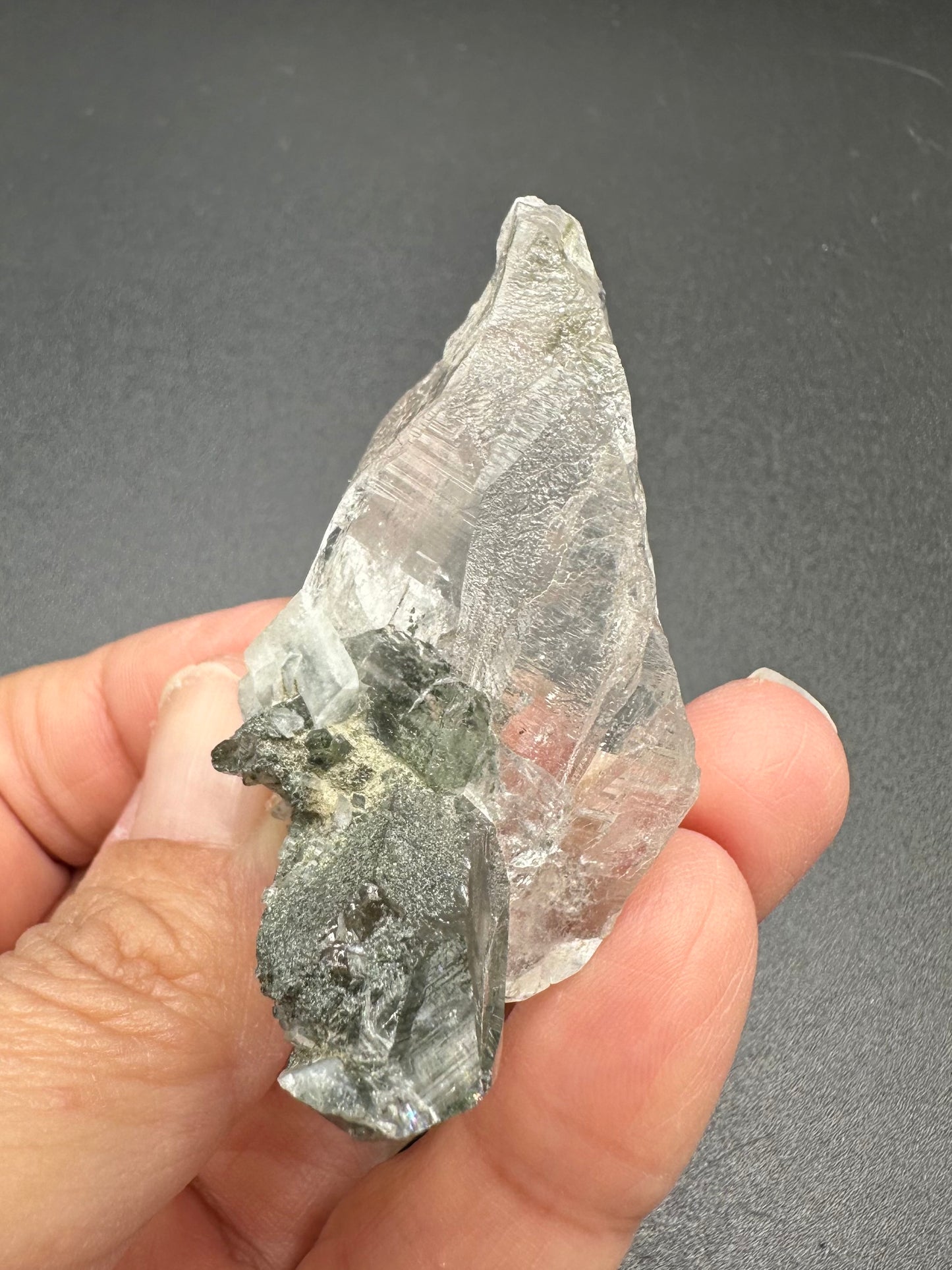 Chlorite Quartz and Clear Quartz Specimen