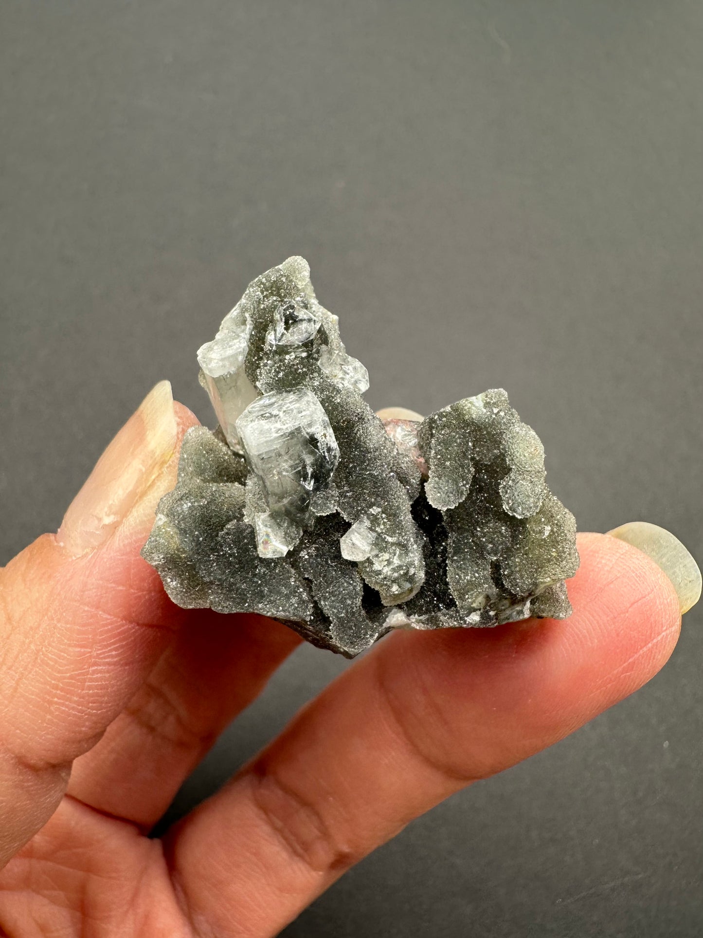 Black Chalcedony with Apophyllite