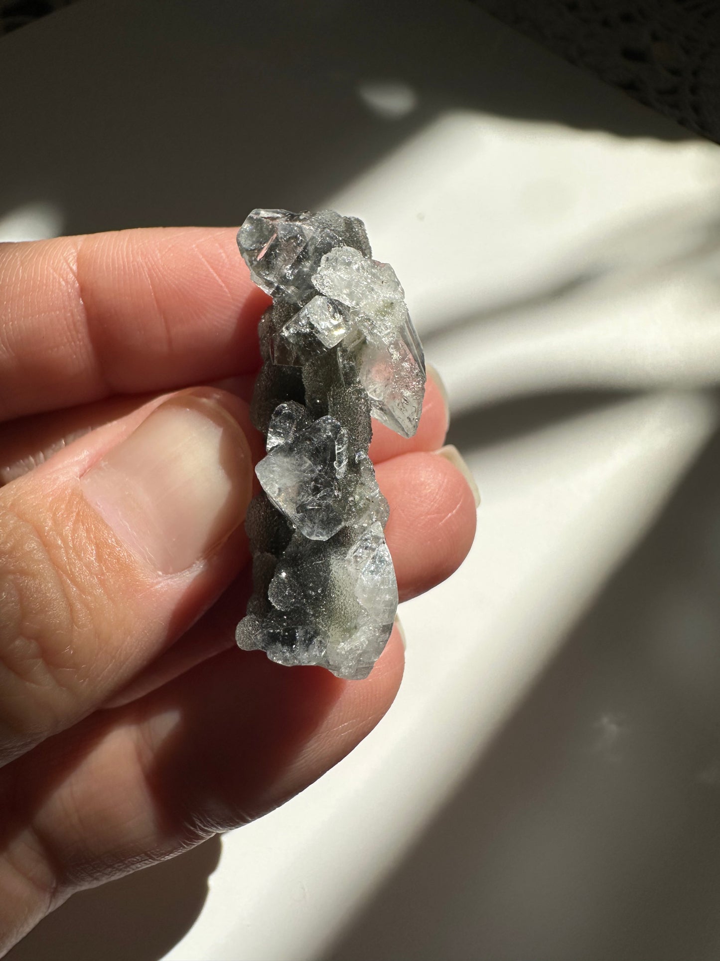 Black Chalcedony with Apophyllite
