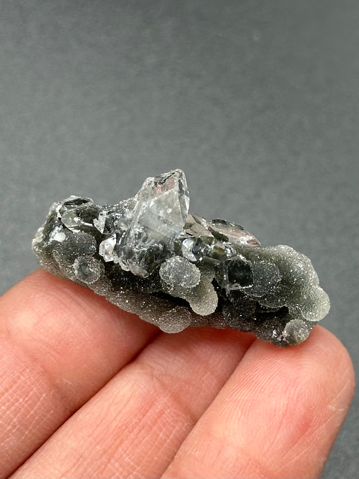 Black Chalcedony with Apophyllite