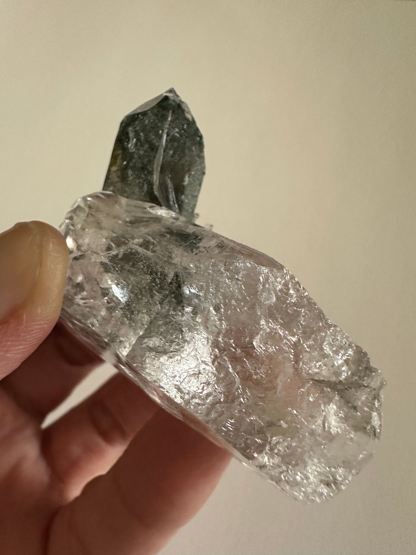 Chlorite Quartz and Clear Quartz Specimen