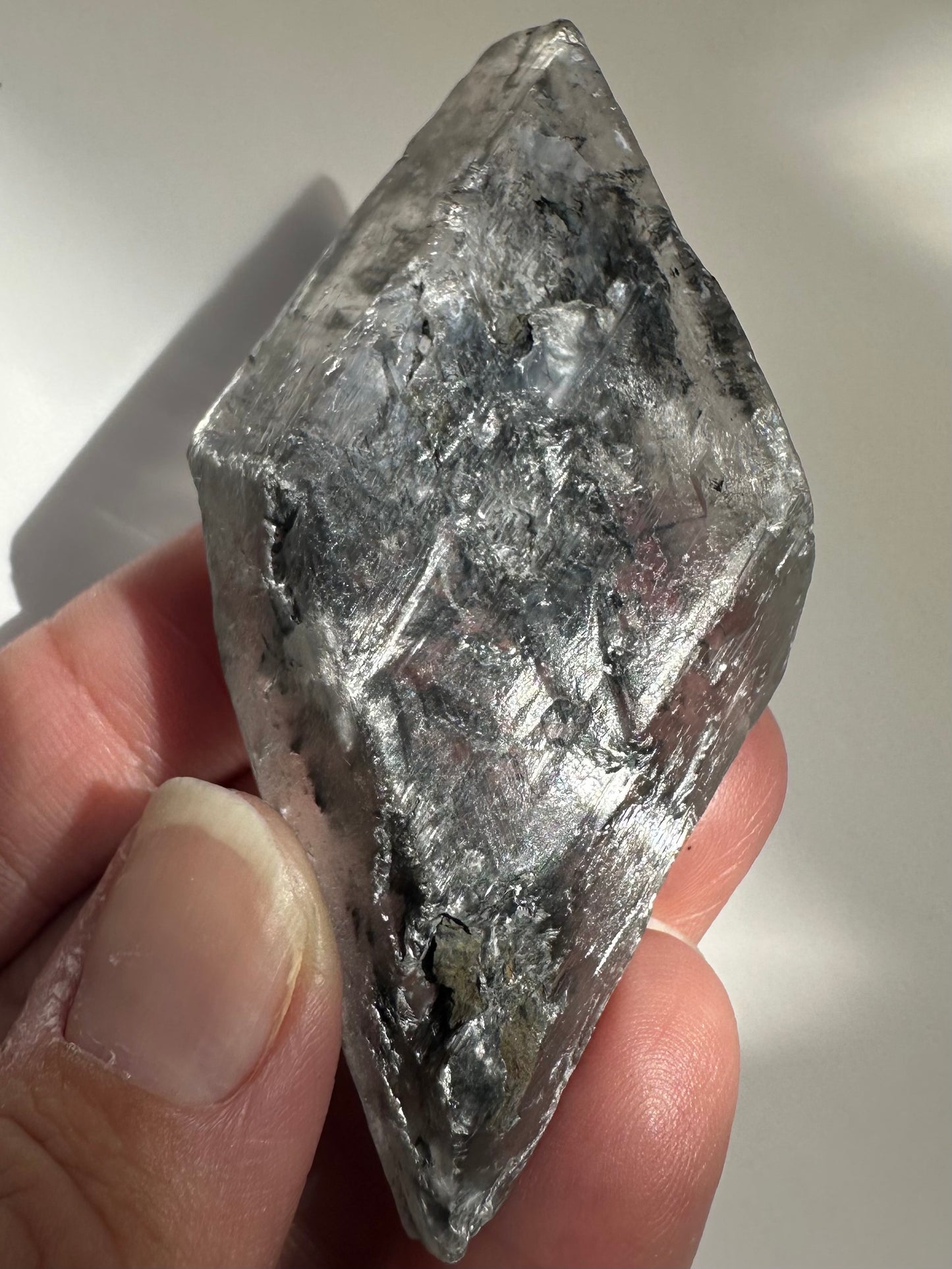 Gypsum var. Selenite with Pyrite & Sand Inclusions