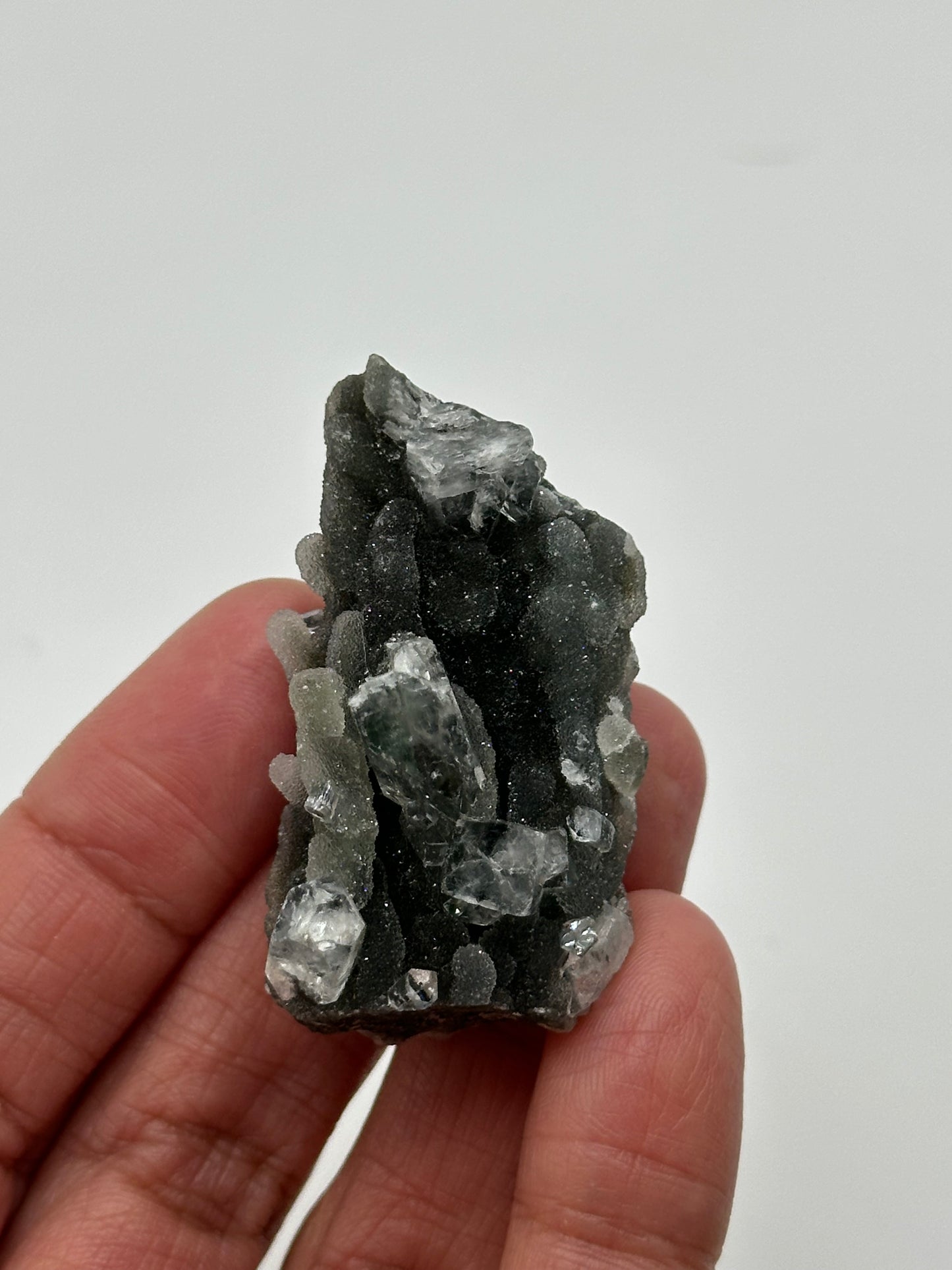Black Chalcedony with Apophyllite