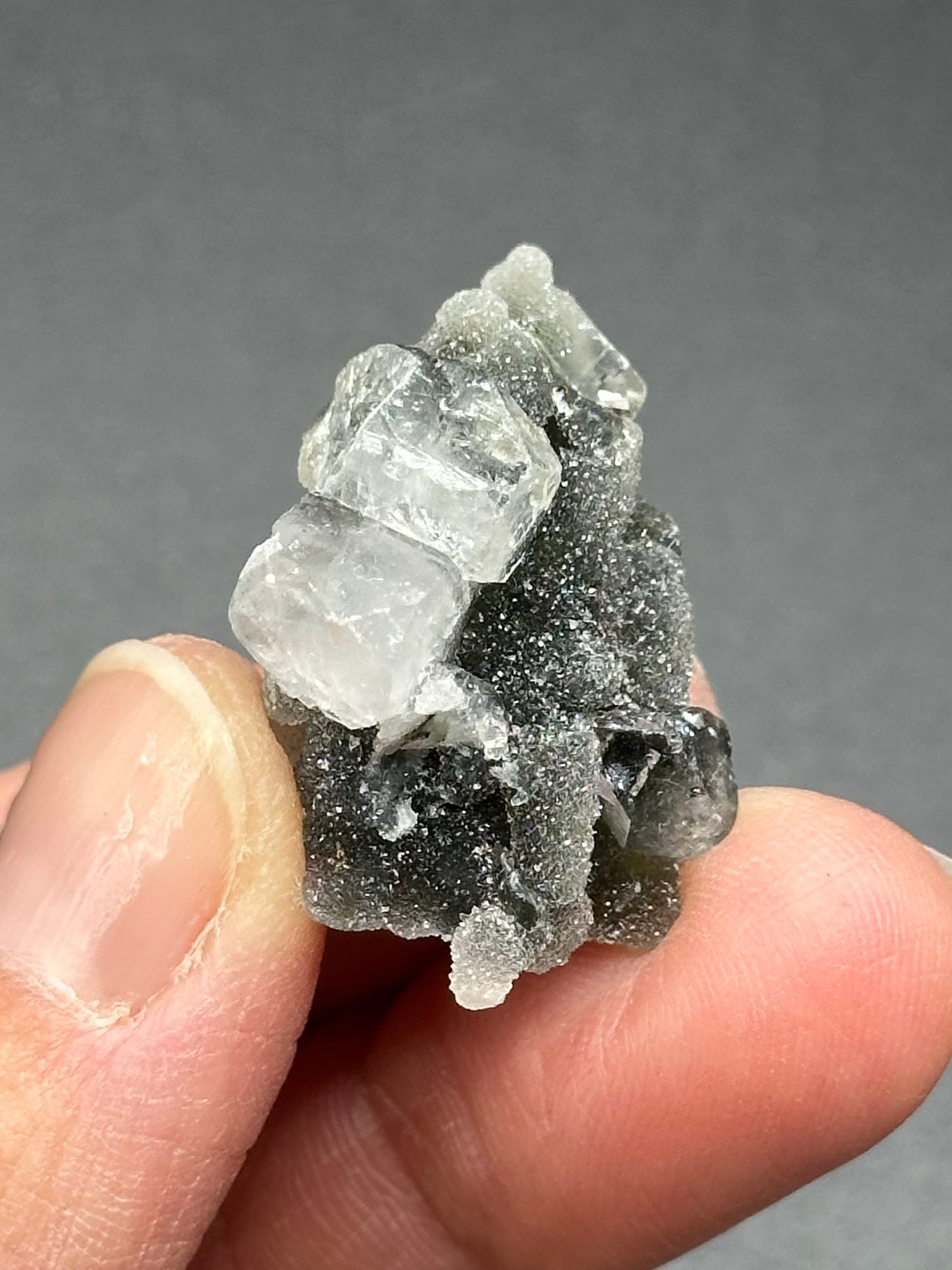 Black Chalcedony with Apophyllite