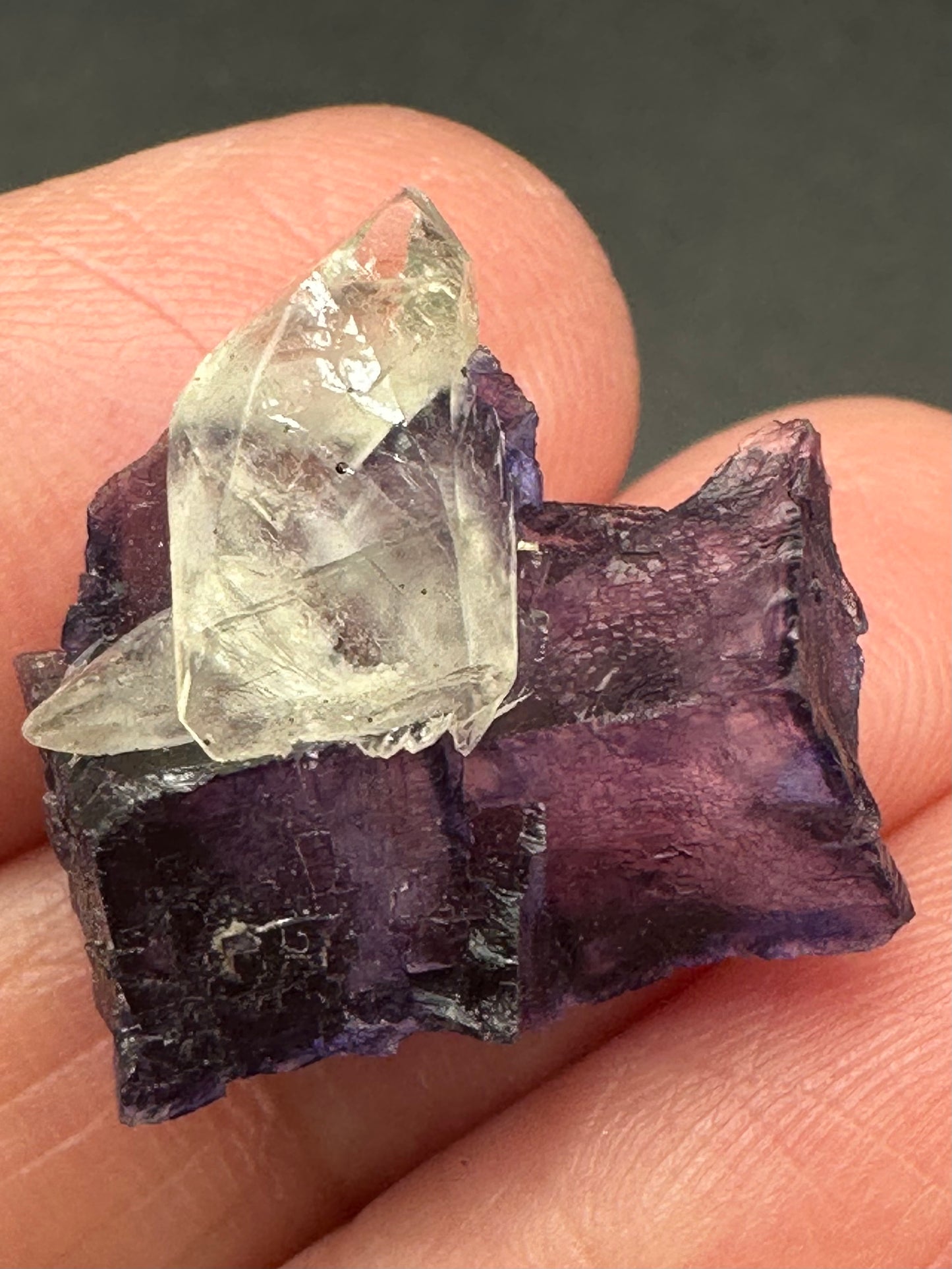 Fluorite with Calcite from the Elmwood Mine