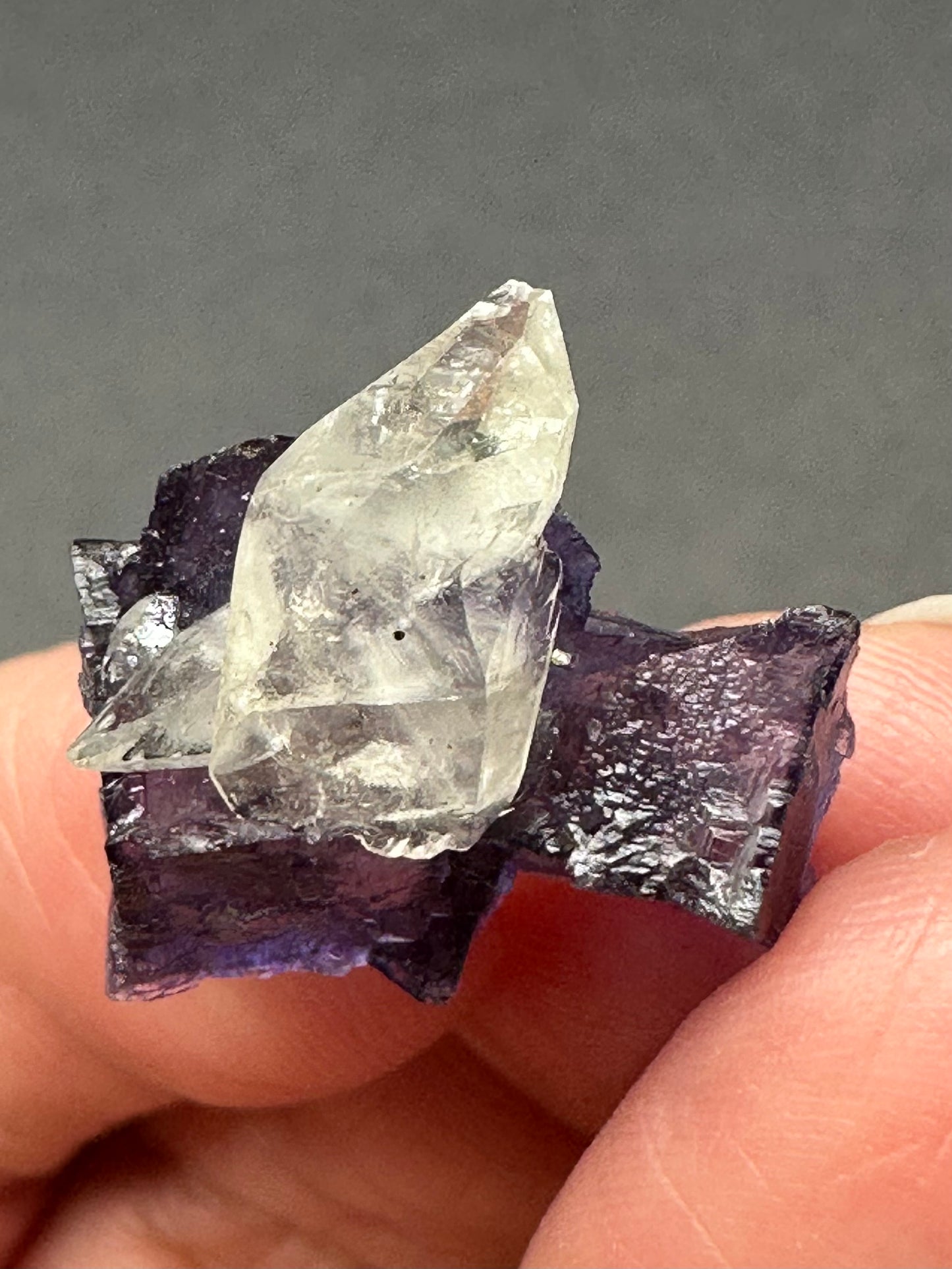 Fluorite with Calcite from the Elmwood Mine