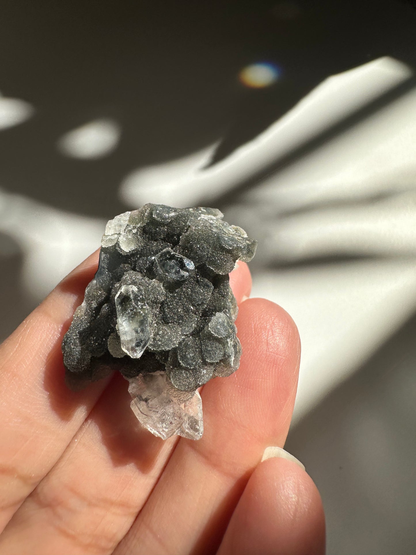 Black Chalcedony with Apophyllite