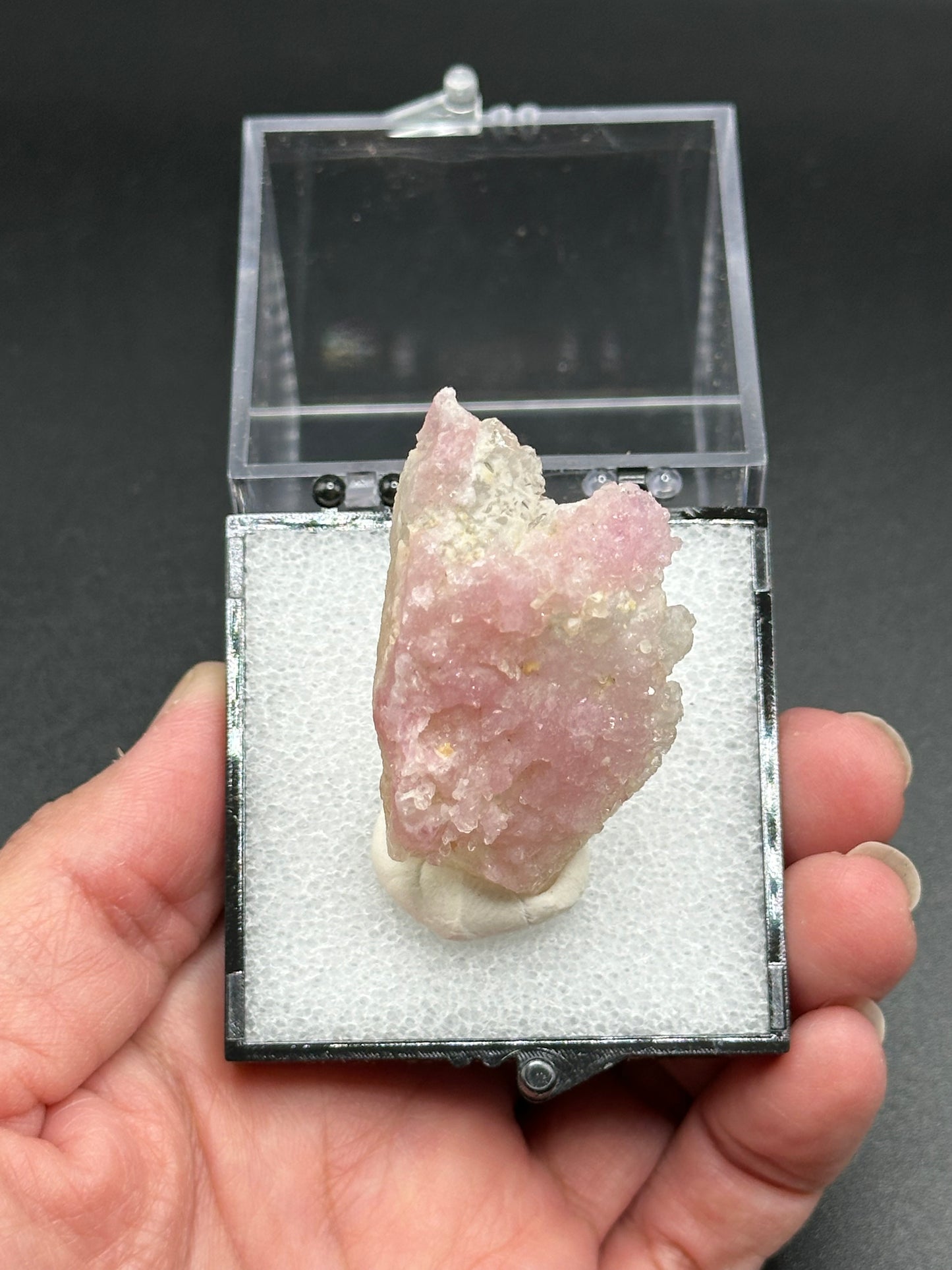 Crystallized Rose Quartz on Quartz
