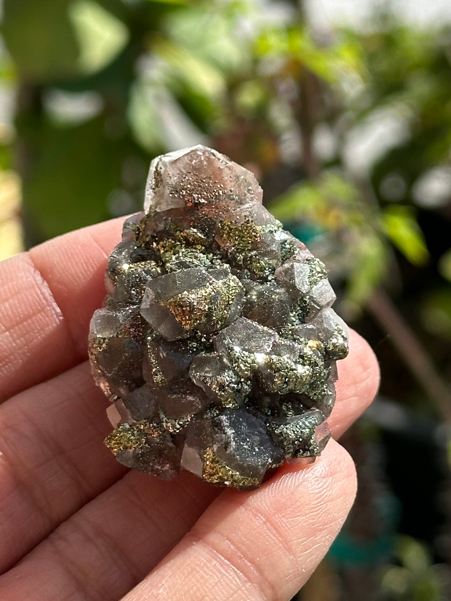 Red Calcite with Chalcopyrite