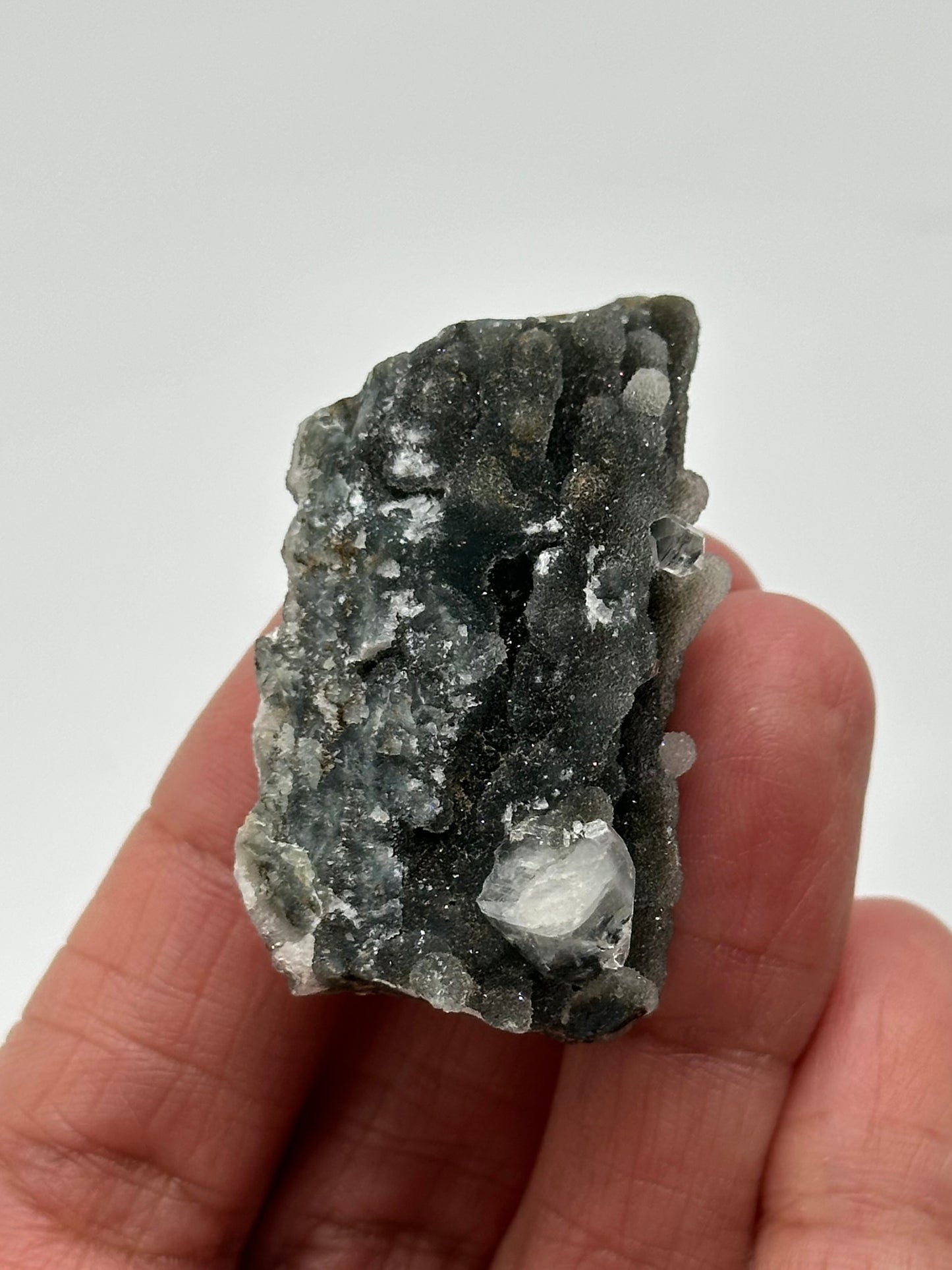 Black Chalcedony with Apophyllite