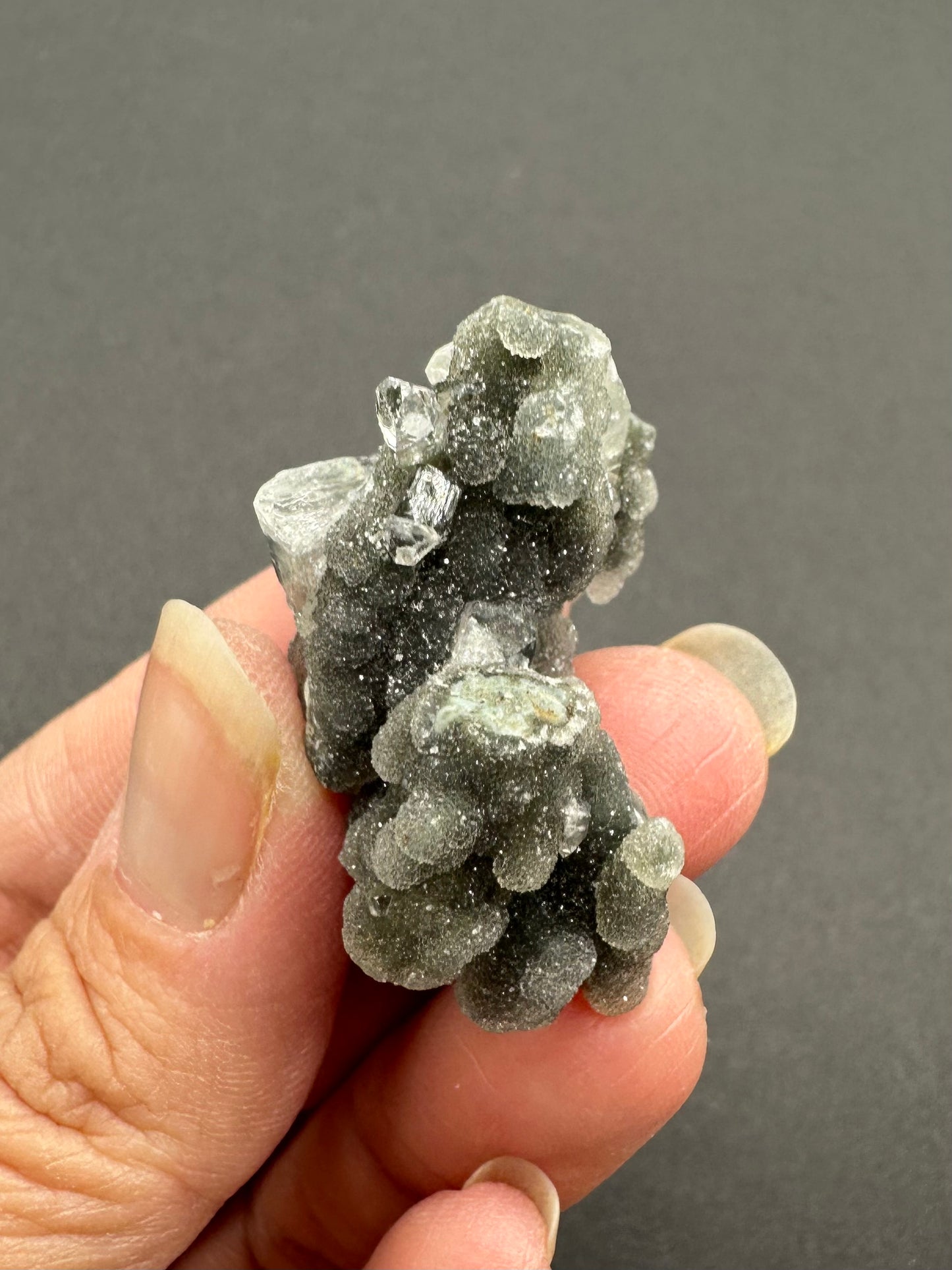 Black Chalcedony with Apophyllite
