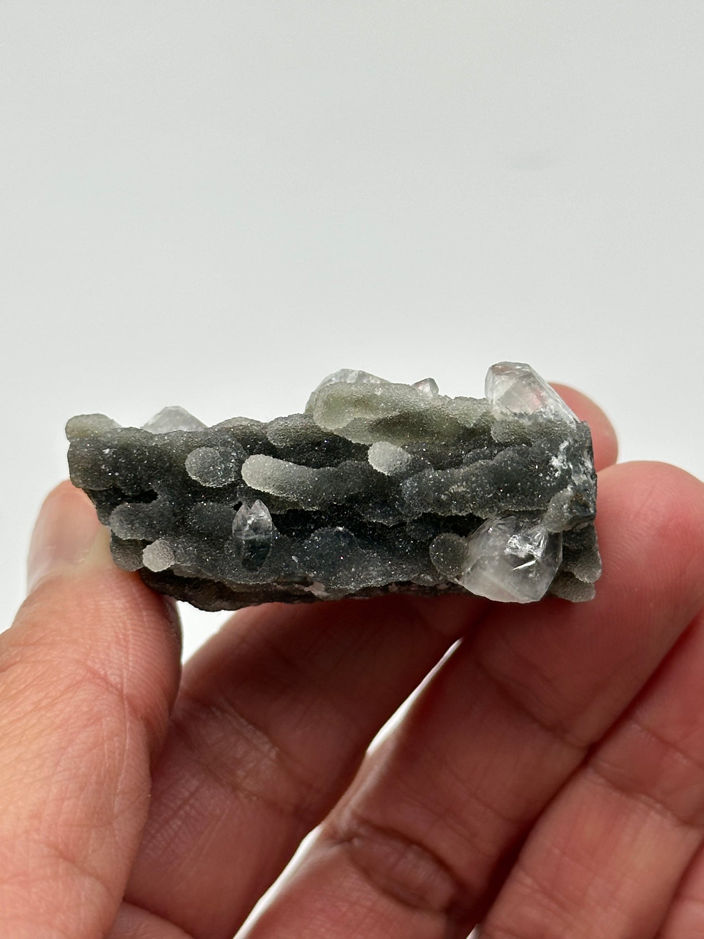Black Chalcedony with Apophyllite