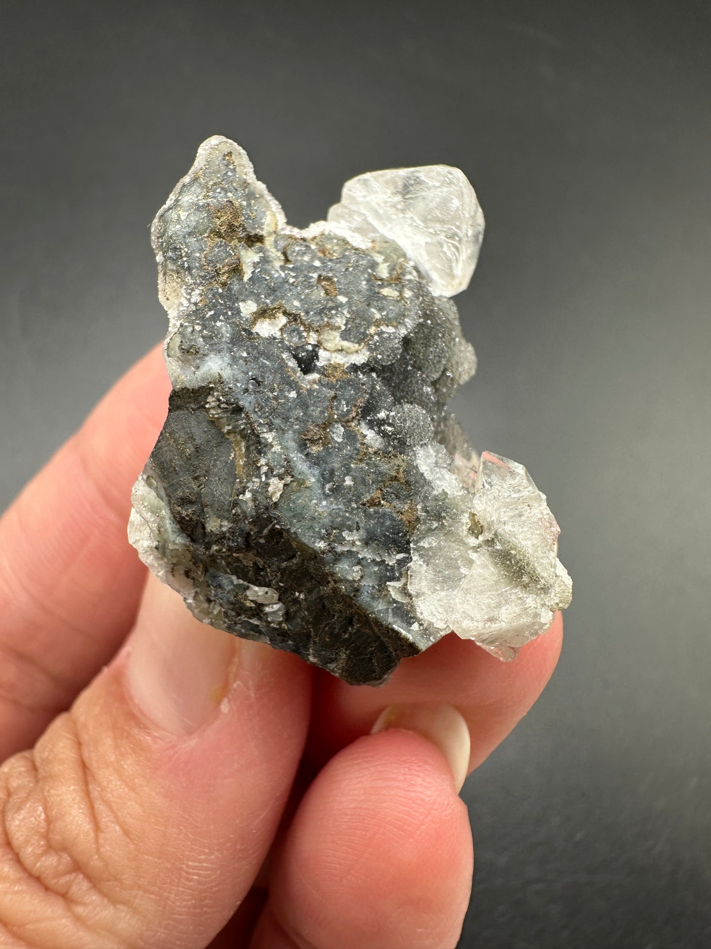Black Chalcedony with Apophyllite