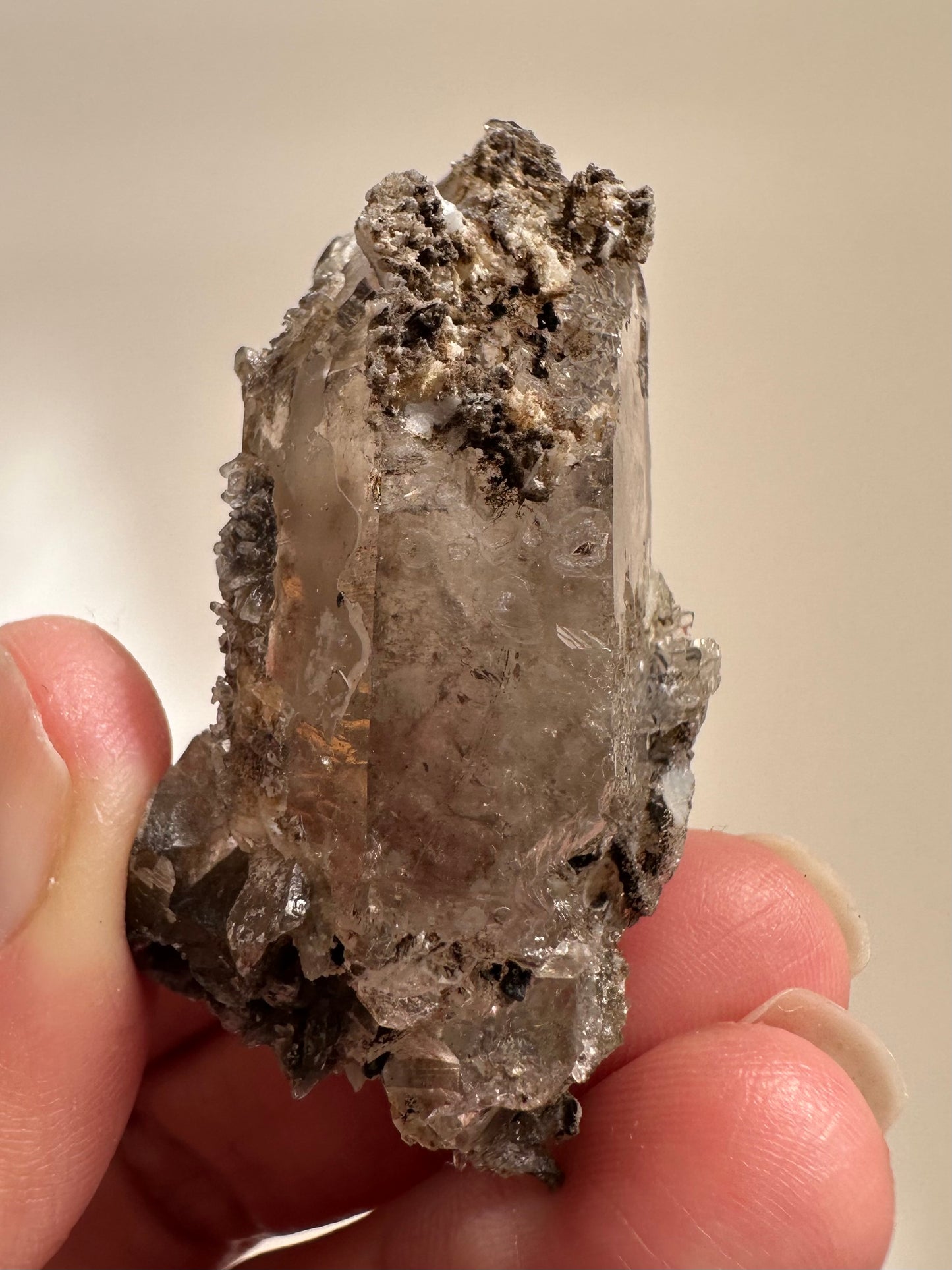 Smoky Quartz with Calcite Specimen