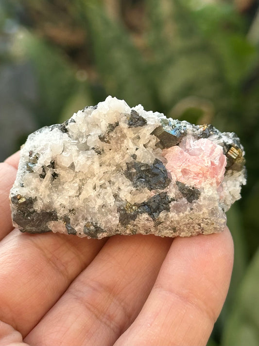 Rhodochrosite with Pyrite and Quartz from the Wutong Mine, Guangxi, China