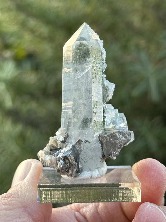 YGX Quartz with Pyrite, Fluorite, and Calcite