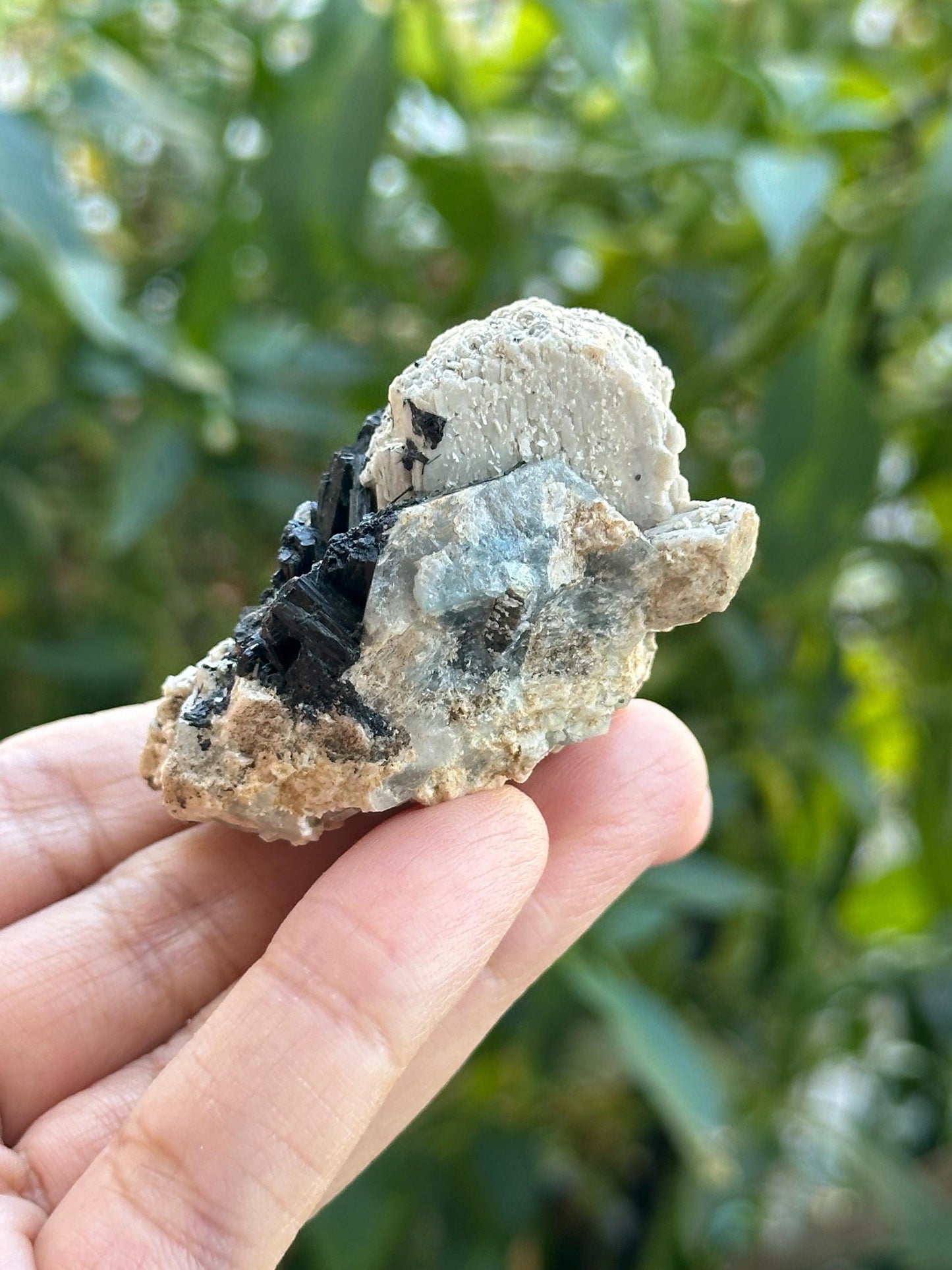 Aquamarine with Schorl and Feldspar from Namibia
