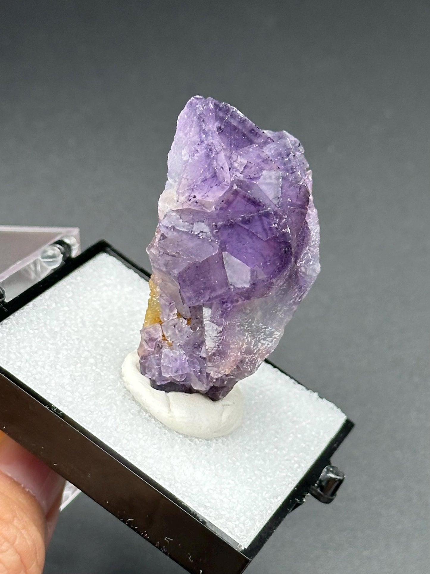 Fluorite Specimen in a perky box from Quinlong Mine, Guizhou, China