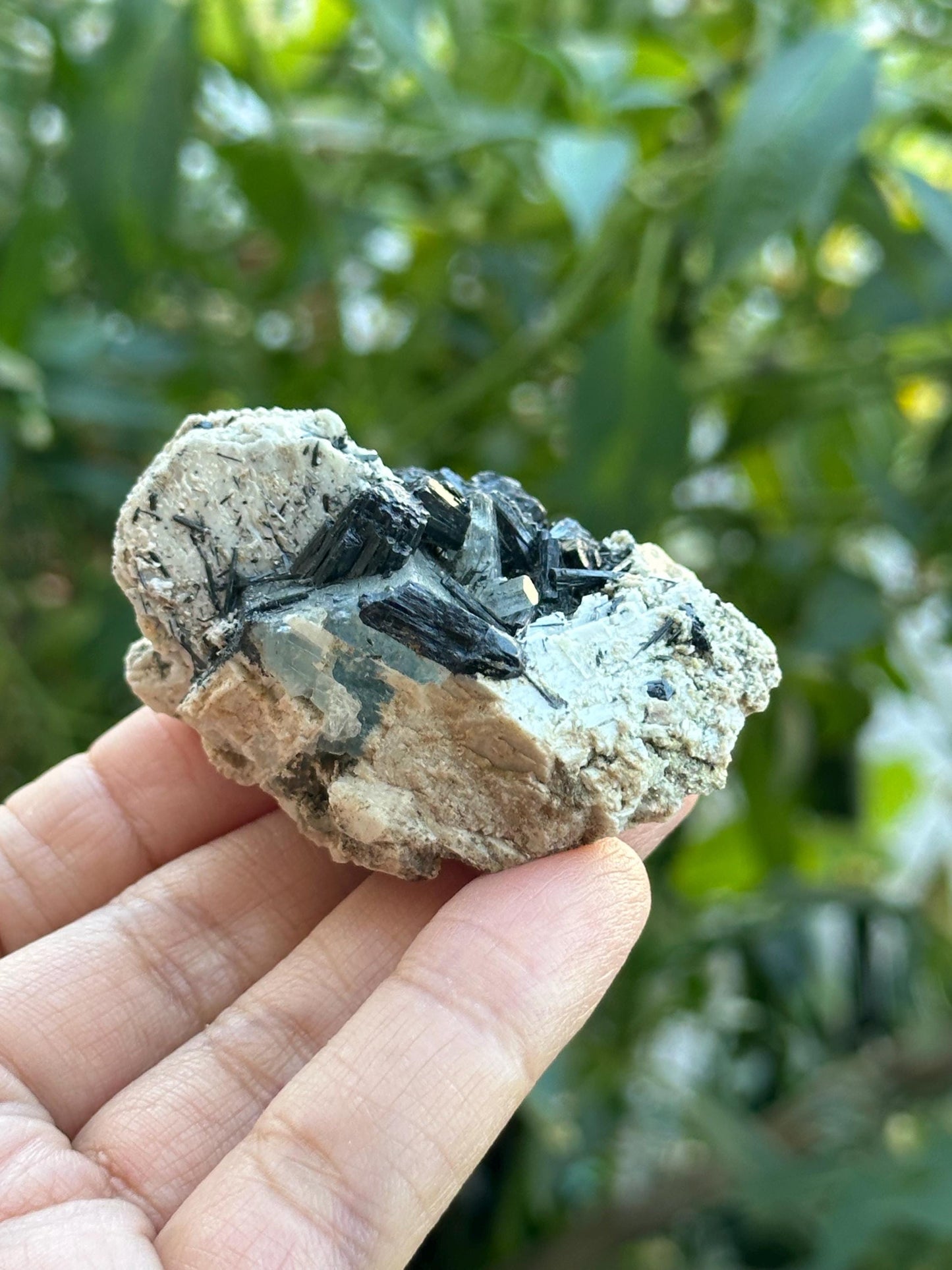 Aquamarine with Schorl and Feldspar from Namibia